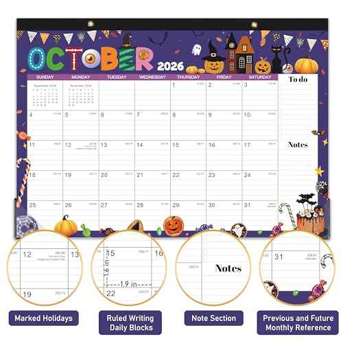 2026 Desk Calendar - Desk Calendar 2026, 17"¡¿12", JAN.2026 - Dec.2026, 12 Monthly Calendar with Corner Protectors - 12 Different Themes