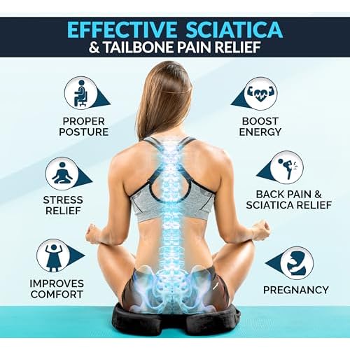 ComfiLife Premium Gel & Memory Foam Seat Cushion ? Doctor Recommended Office Chair Cushion, Car Seat Cushion ? Chair Cushions for Back & Sciatica Pain Relief ? Seat Cushions for Office & Desk (Black)