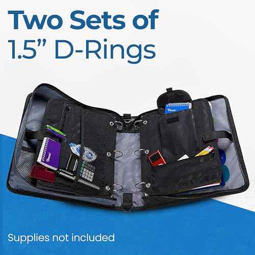 Case-it The Dual 2-in-1 Zipper Binder | Two 1.5-Inch D-Rings, 600 Sheet Capacity, Pencil Pouch & Multiple Pockets | School & Office Organizer with Shoulder Strap | Dual-101 Deep Purple | 6 Pack