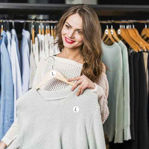 4200 Pcs Size Stickers for Clothing XS-XXXL, Wmiwulien 1/2" 28 Sheets Self Adhesive Labels, Round Black Apparel Size Label Stickers for T-Shirts Trousers Skirt Retail Home