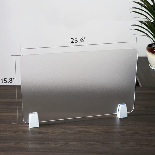 4PCS Desk Dividers Office Partitions, Privacy Desk Panel Protective, Frosted Acrylic Plexiglass Shield with Clamps for Offices Schools Call Centers - 23.6”L X15.8”W
