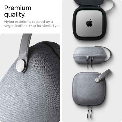 Spigen Klasden Pouch Designed for Mac mini M4 M4 Pro (2024) Portable Travel Case Pouch Storage - Charcoal Gray