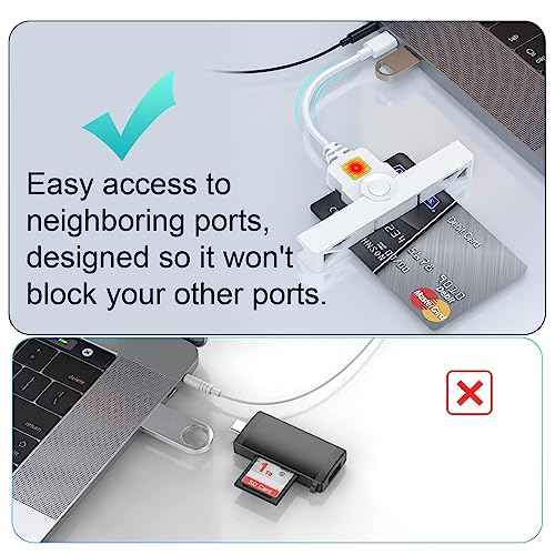 CAC Reader Type C, USB C SmartFold CAC Reader, USB C DOD Military Common Access Smart Card Reader and ID Card Reader,Compatible with Mac Os, Windows,Linux(Mini Foldable and Portable Type C)