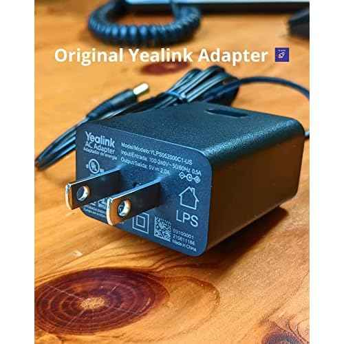 Yealink Phone Power Adapter PS5V2000US - for Yealink Telephones SIP-T29G, T46S T48S, T58A, T58-CAM, T54W, T57W, MP54, MP56 for Teams, MP58 GTW Microfiber Cloth