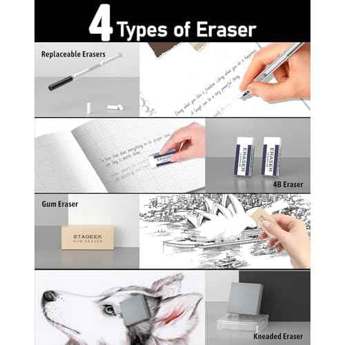 21PCS Metal Mechanical Pencil Set, Art Lead Pencil 0.3, 0.5, 0.7, 0.9, 2mm Holder(HB 2H 2B 4B Color) with 10 Tubes Graphite Lead Refills Eraser with Case for Drafting Drawing Sketching