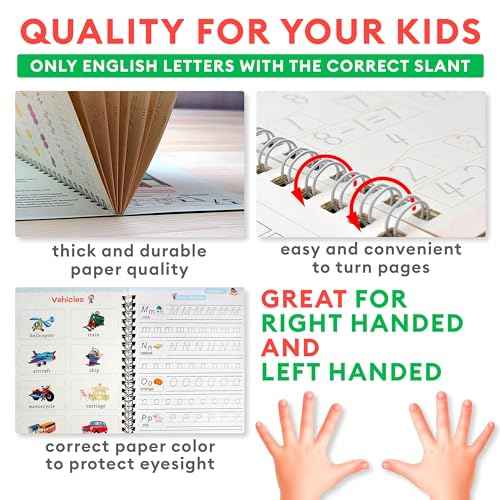 Grooved Handwriting Workbook for Kids Ages 3?5, Montessori Tracing Letters & Numbers 1?100, Reusable Magic Ink Pens Disappearing Ink, Learn to Write the Easy & Fun Way (Medium)