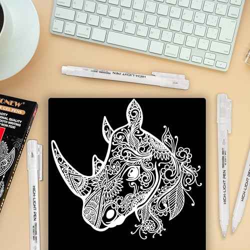 White Gel Pens,4 Pack, 1mm Fine Point Opaque White Archival Ink Pens,Gel Ink Pen Set,for Black Paper Drawing,Card Making, Art Highlight & Artists Drawing