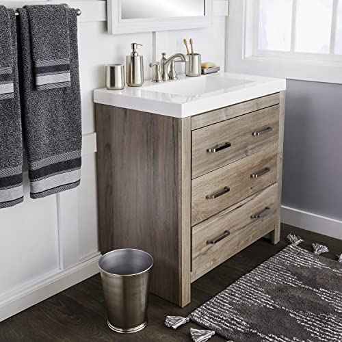 SKL Home by Saturday Knight Ltd. Roche Waste Basket, Stainless Steel, Wastebasket