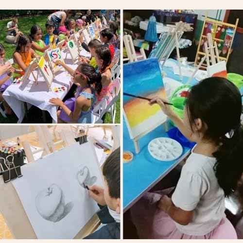 12 Pack 9 Inch Wood Easels, Easel Stand for Painting Canvases, Tripod, Kids Student Tabletop Easels for Painting, Art Craft Painting Easel Stand for Artist Adults Students