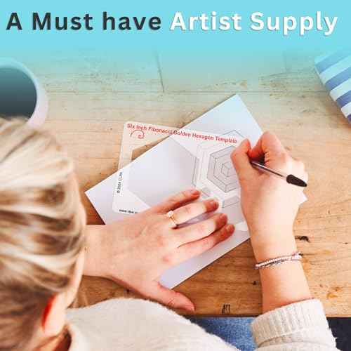 Set of Stencil Templates for Drawing: 6" Triangle, 6" Pentaton, 6" Hexagon Fibonacci-Inspired Set of Templates for Drawing Tool for Artists