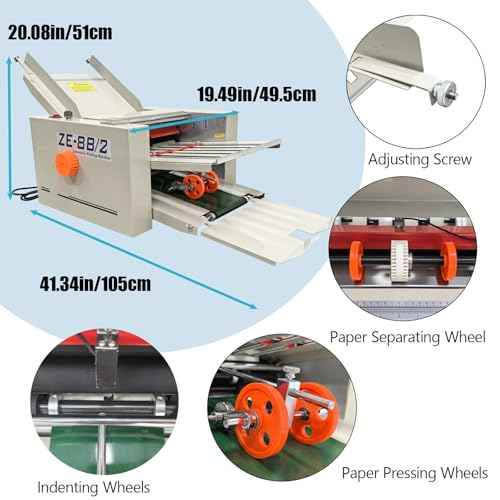 TECHTONGDA Automatic Paper Folding Machine with Counter and Adjusting Speed 110V Desktop Fold Paper 2 * 3in to 12 * 27in Fold Sizes, Max Speed 262ft/min for Offices, Schools