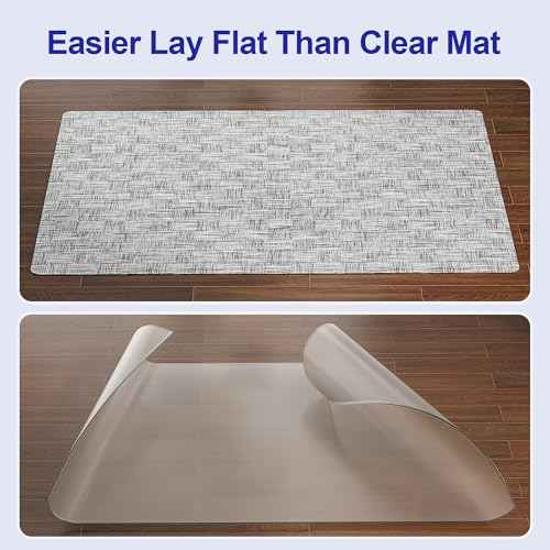 Delamu Office Chair Mat for Hardwood Floor, Non-Slip PVC Woven Computer Desk Chair Mat, 35"¡¿47" Heavy Duty Hard Floor Protector for Rolling Chairs, Light Gray, Not for Carpet