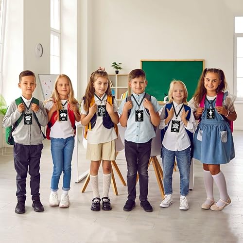 Classroom Hall Passes Set with Lanyards - Durable PVC Student Passes for School Bathroom Library Office Nurse