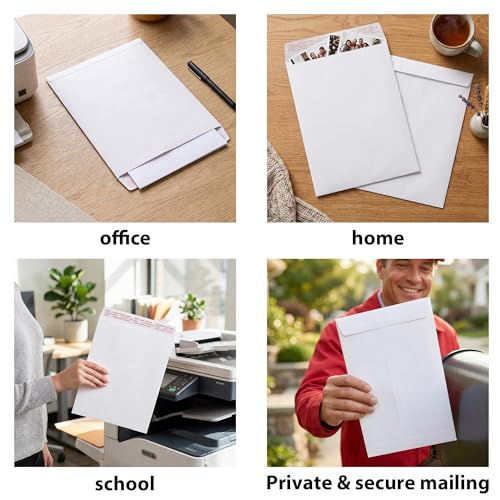 White 9x12in Self Seal Mailing Envelopes - 25 Pack, Catlovecorn