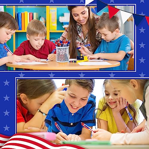 Ctosree 200 Pcs Veterans Day Pens American Flag Themed Gifts Independence Day Gift USA 4th of July Gel Ink Retractable Ballpoint Pens School Office Supplies Patriotic Party Decor Favor