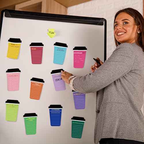 108 Pcs Coffee Cup Notepad Inspirational Sticky Notes with Pen Funny Motivational Sticky Appreciation Sticky Note CNA Week Thank You Graduation Gifts for Teacher Coworker Staff Office School