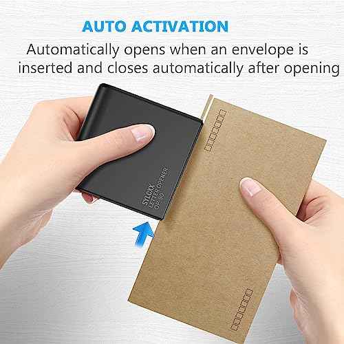 Battery Operated Electric Letter Opener - 2PCS Letter Openers Envelope Slitter, Envelope Opener, Mail Opener, Universal Envelope Efficient Letter Opener Tool for Office, Home (Black)