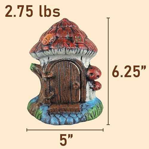 Lulu Decor, 100% Cast Iron House Fairy Door Decorative Door Stopper 4 lbs 5 oz