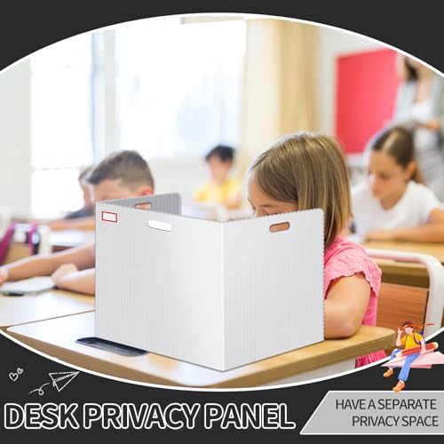 30 Pcs Desk Dividers for Students Plastic Durable and Waterproof Privacy Folders Shields Test Dividers(30pcs White)