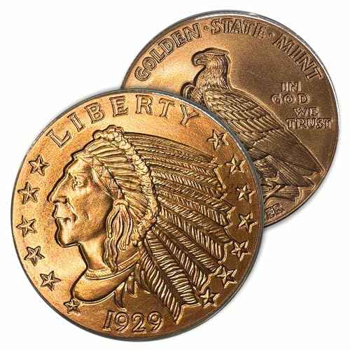 20pc x 1 oz Incuse Indian copper round in storage tube