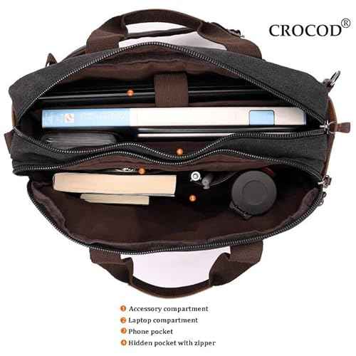 3 in 1 Convertible Laptop Backpack, 17.3 inch Messenger Bag for Men, Multi-Functional Travel Laptop Bag for College Men Women (17.3 Inch, Black)