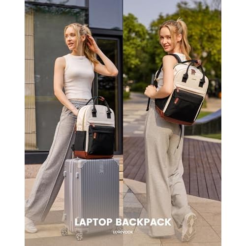 LOVEVOOK Travel Laptop Backpack Women, 17.3 Inch Anti-theft Laptop Bag with USB Port, Fashion Waterproof Computer Backpacks Teacher Nurse Backpack Purse for College School Work