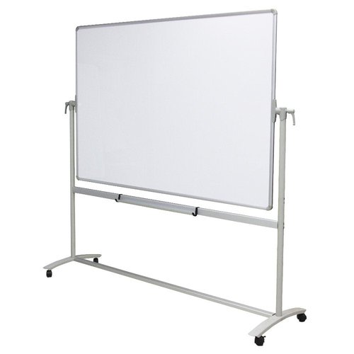 VIZ-PRO Double-Sided Non-Magnetic Office Whiteboard/Mobile Easel, 48 x 36 Inches, Steel Stand