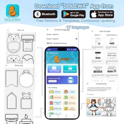 Sticker Printer with 9 Rolls Thermal Paper, Little Thermal Printer Compatible with iOS & Android, Pocket Inkless Mini Sticker Maker, Label Maker Machine for Study, Journal, Memo, Notes
