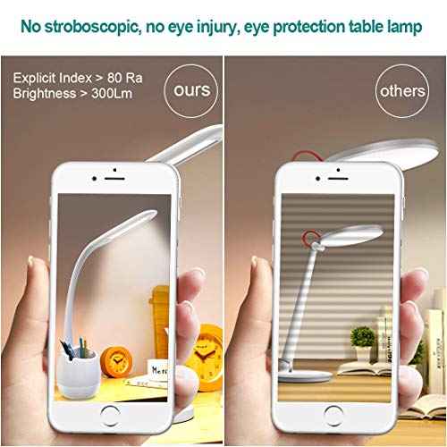ERAY Rechargeable Battery Operated Lamp with 3 Color Modes/8 Colors Night Light/Pen Holder, Kids LED Desk Table Lamp for Home Office Dorm Reading Studying, Eye Caring, Ideal Gifts, Adapter Included