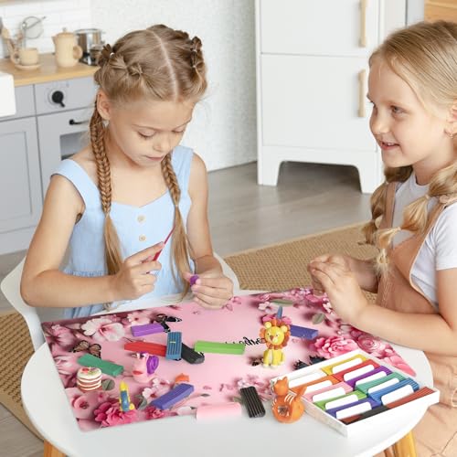 Aphlos Butterfly Dual-Sided Waterproof Synthetic Leather Makeup Mat for Vanity & Craft Station