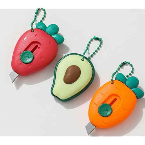 3Pcs Mini Retractable Utility Knife Box Cutter Letter Opener Portable Utility Knives Office School Stationery for Students Letter Small Box DIY Crafts