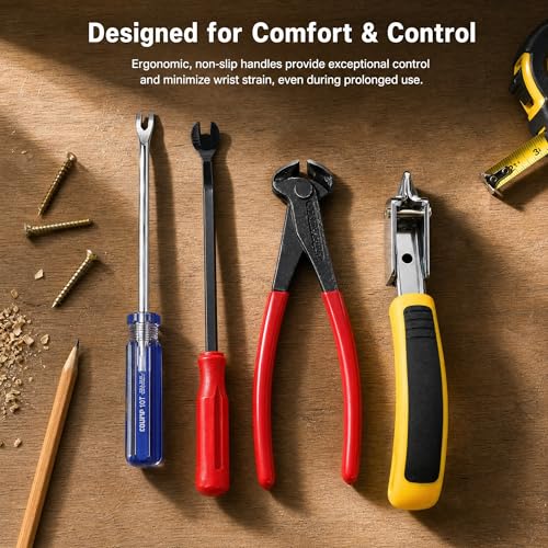 Hiceeden 4-Piece Heavy-Duty Staple Remover Set with End Cutting Pliers