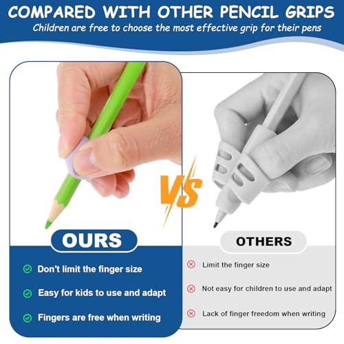 Kids Pencil Grippers 15 Pack - Handwriting Posture Training & Writing Aids