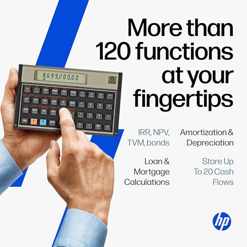 HP 12C Financial Calculator Black & Grey 2026 - 120+ Functions, RPN, Case Included