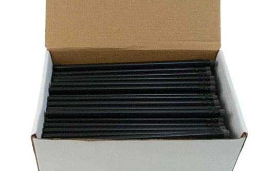 Alpen Glow Products Carbon Fiber Foil Pencils(Number 2HB Graphite) (Latex Free Erasers) (144 pencils In a Box)