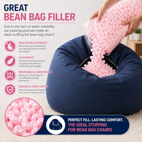 Bubblefast! Brand 7 cu ft (45 gallons) Pink Anti Static Packing