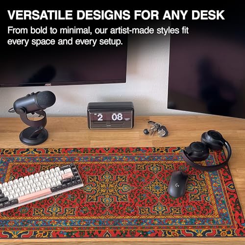 MPCO. Large Gaming Mouse Pad- 36" x 17" Aeroglyde Arabic Textiles Royal-Medallions Mouse Pad Mat - Full Desk Mouse Pad for Smooth Control - Non-Slip, Washable, Smooth Finish Large Mousepad for Desk