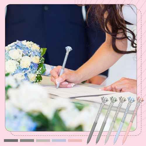 160 Pcs Diamond Ballpoint Pens Big Crystal Colorful Retractable Gem Rhinestones Bling Jewel Pens for Women Wedding Bridal Shower Office Gifts (Morandi Color)