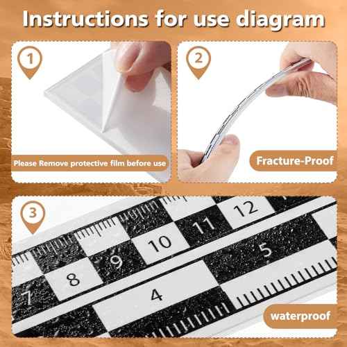 Maitys 12 Pack Archaeological North Arrow and Scale Set, Geology Photography Professional Measuring Scale Ruler with Case Archaeological Excavation Photo Reference Ruler for Artifact Documentation