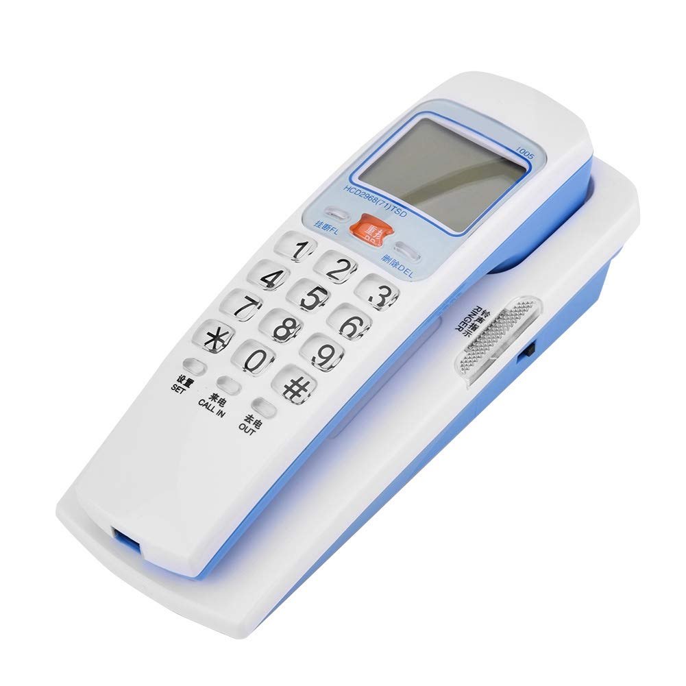 Corded Phone, /DTMF Caller ID Telephone Wall-Mounted Fixed Corded Phone Desk Put Landline Fashion Extension Telephone for Home (White)