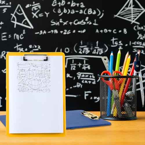 ReliThick 6 Pcs Magnetic Standing Clipboard Paper Holder Stand PU Leather Desktop Document Holder Foldable Clip Board with Magnetic Back and Metal Clip for Drawing Painting Desk Office