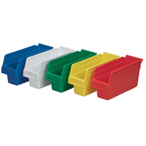 Akro-Mils 30098 ShelfMax Plastic Nesting Shelf Bin Box, 18-Inch Length x 6.75-Inch Width x 6-Inch Height, Yellow (10-Pack)