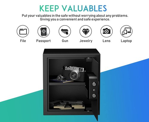 RPNB Deluxe Safe and Lock Box,Digital Keypad Safe Box,Steel Alloy Small Safes, Keypad Lock,Perfect for Home Office Hotel Business Jewelry Cash Use Storage,1.2 Cubic Feet