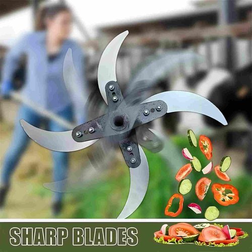 Household Farming Grass Shredder Knife Blades,Adjustable Diameter Vegetable Shredder Set with 12 Mounting Holes,Heavy-Duty Stainless Steel Improved Chopping Efficiency for Grass and Vegetables (C)