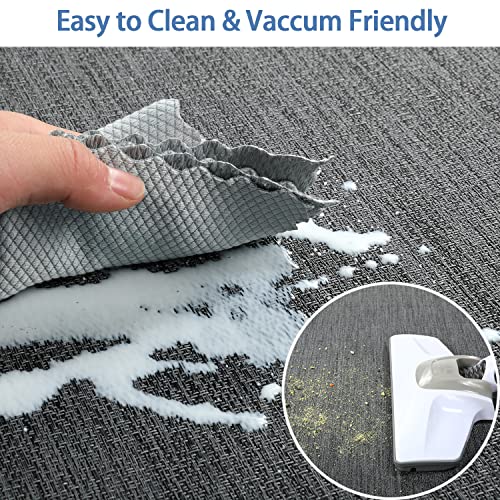 Chair Mat for Hardwood & Tile Floor, 47" x 52" Heavy Duty Office Chair Mat for Rolling Chairs Easy Glide, Anti Slip, Non-Curve, Floor Protector for Home Office, Gray