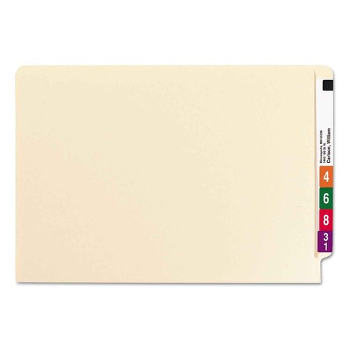 Smead End Tab Fastener File Folder, Shelf-Master® Reinforced Straight-Cut Tab, 1 Fastener, Legal Size, Manila, 50 per Box (37110)