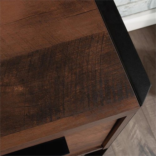 Pemberly Row Engineered Wood and Metal Office Credenza in Barrel Oak