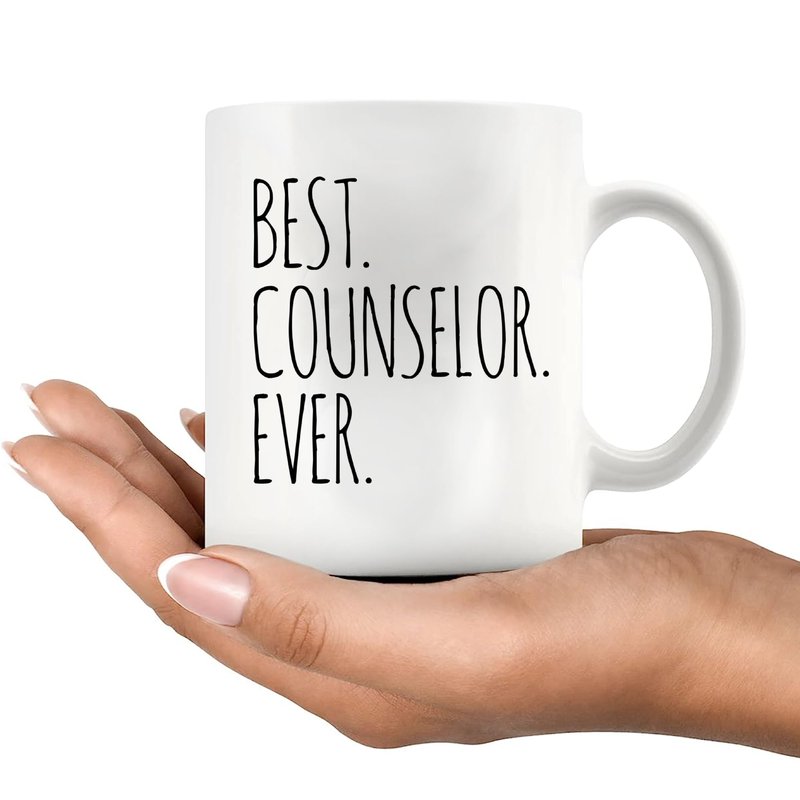 Best Counselor Ever Mental Health Therapist School Counselor Coffee Mug Marriage Teacher Psychologist Ceramic Cup 11oz White