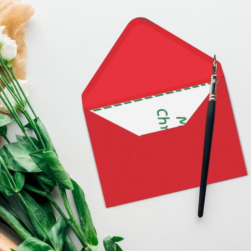 Regine Switzerland A7 Red Envelopes - 50 Pack V Flap 5x7 Invitations for Graduation, Baby Shower, Wedding