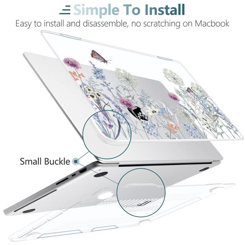 TWOLSKOO Compatible with M4 MacBook Pro 16 inch Case A3403 A3186 M3 A2991 M2 A2780 M1 A2485 Pro Max Chip, Plastic Hard Shell & Keyboard Cover & Type C Adapter & Screen Protector, Dandelions